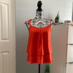 🍀 4 for $24: BANANA REPUBLIC Red/Orange tie strap tank XS